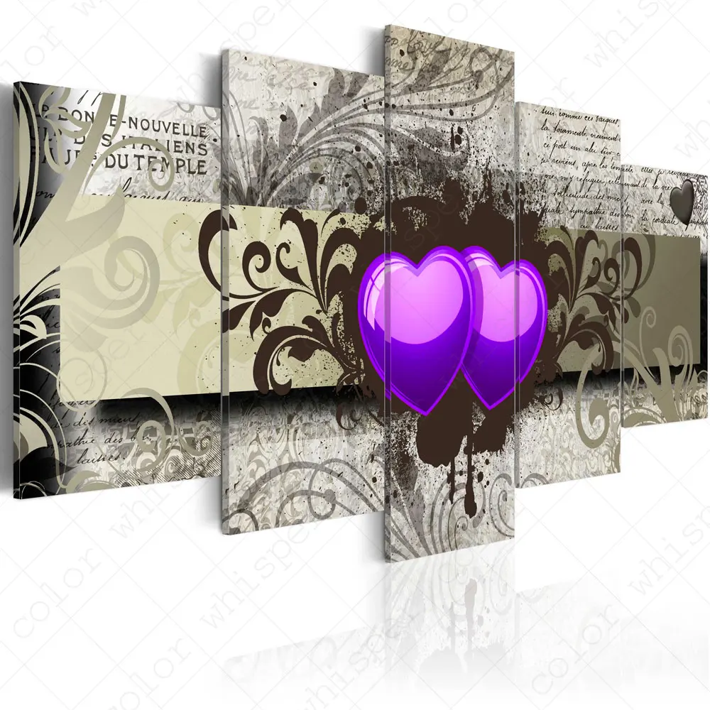 

Diamond Painting Full Square/Round Heart To Heart Daimond Painting Purple Heart 4Pcs Mosaic Rhinestone 5D Embroidery LE01483