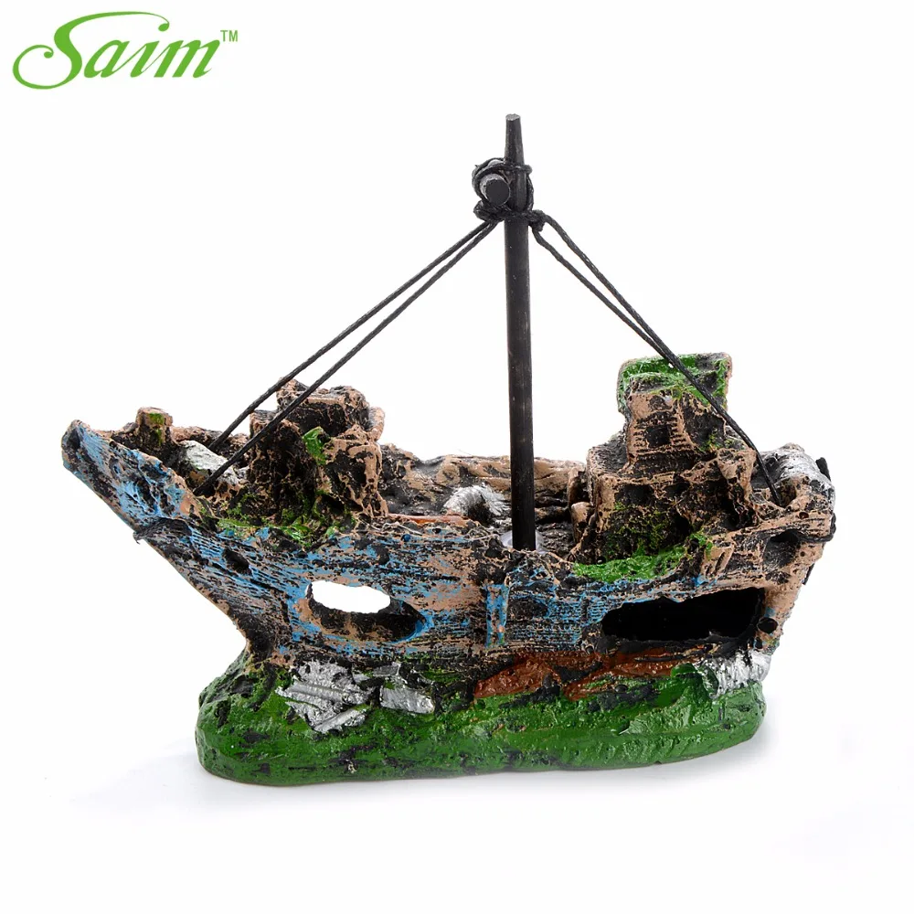 Камни для аквариума украшения из смолы затонувший корабль аксессуары каменная