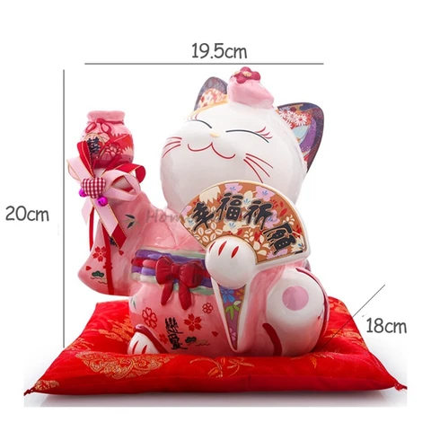 Японская керамическая копилка с котом Манеки Неко удача, копилка удачи, кот фэн-шуй, декоративное украшение для дома, подарок для молодоженов и свадьбы