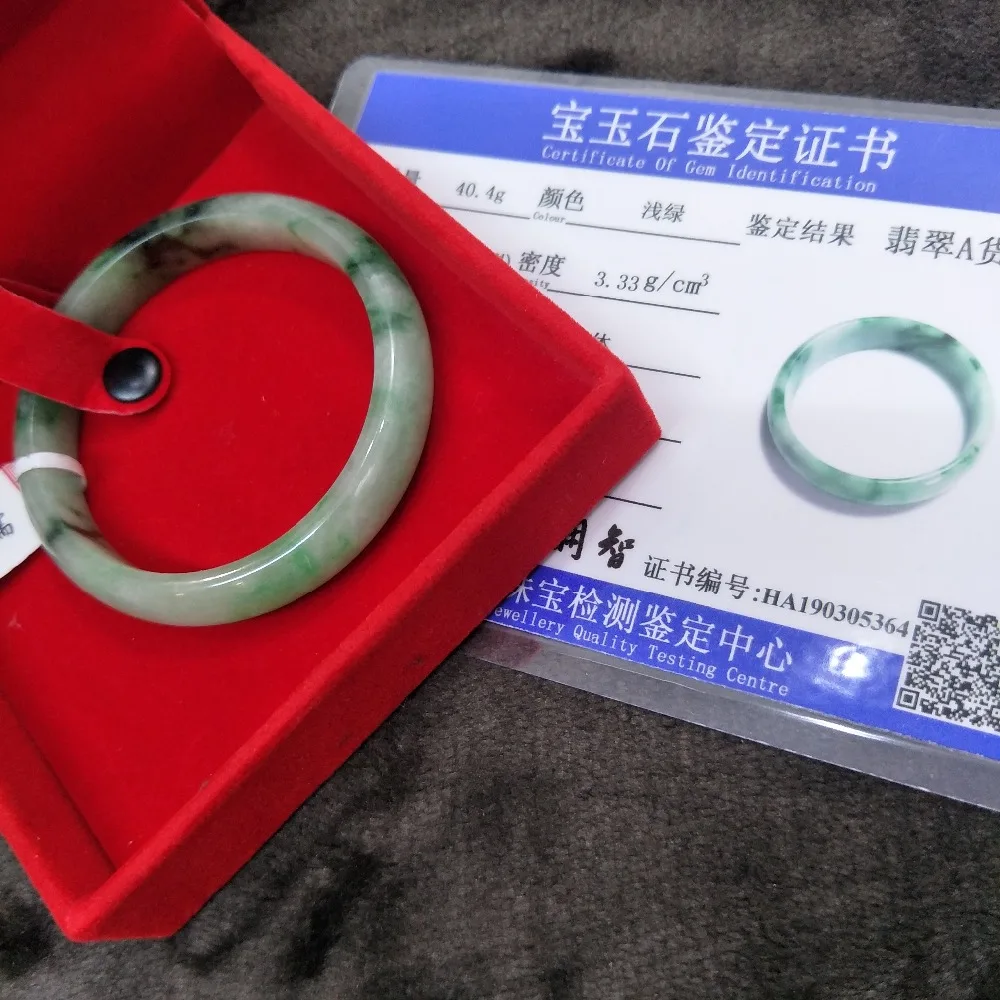 

Zheru Jewelry Pure Natural Jadeite Bracelet Natural Light Green + Dark Green Bicolor 54-62mm Princess Bracelet A Certificate