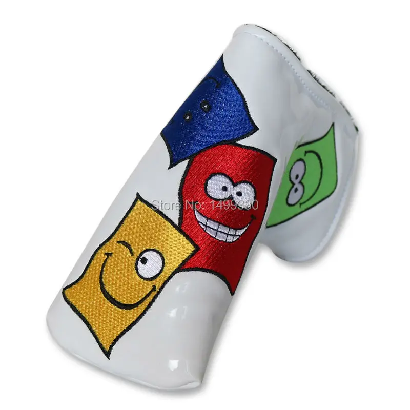 Новый Emoji Стиль Белый Гольф Клюшки Обложка Шлем для Лезвие Бесплатная Доставка
