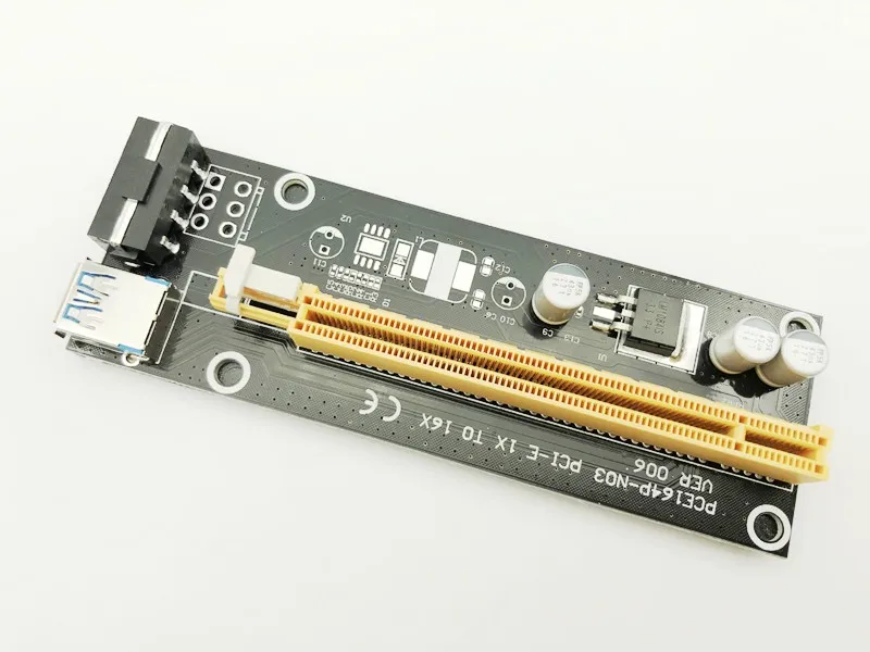 H1111Z VER006 PCI E Райзер карта 006 PCIE 1X до 16X удлинитель 60 см USB 3 0 кабель SATA 4Pin Molex Power для