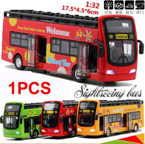 

Music Toy bus 1:32 scale models tourist bus toys for children kids toys brinquedos meninoss juguetes 1pcs