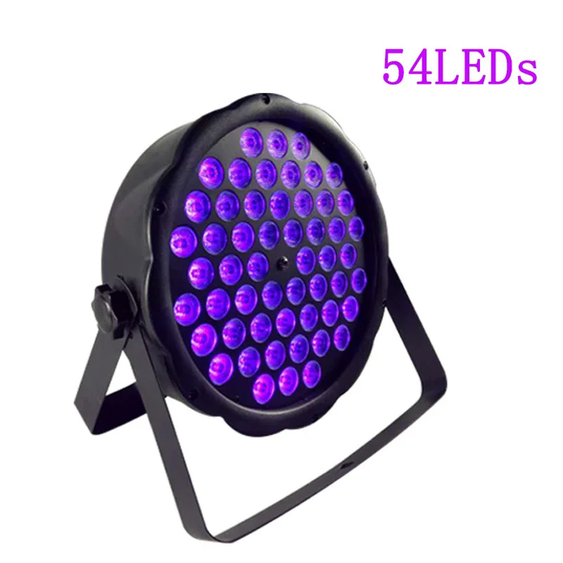 54LEDs 12/36/54 СИД УФ фиолетовый сценический Par Светильник 24 Вт/54 Вт/65 Вт ультрафиолетового Строб черный светильник проекционной лампы для KTV паб клуб диско ди-джей Вечерние - Цвет: 54LEDs
