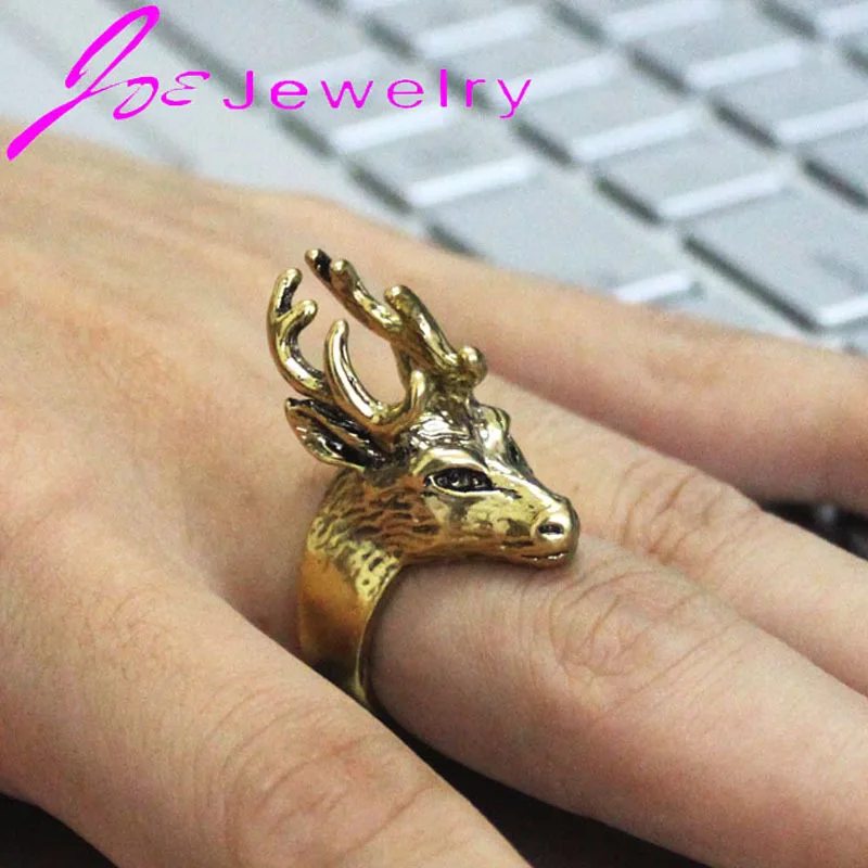 Ретро золотые рога кольца регулируемое кольцо для большого пальца мужские
