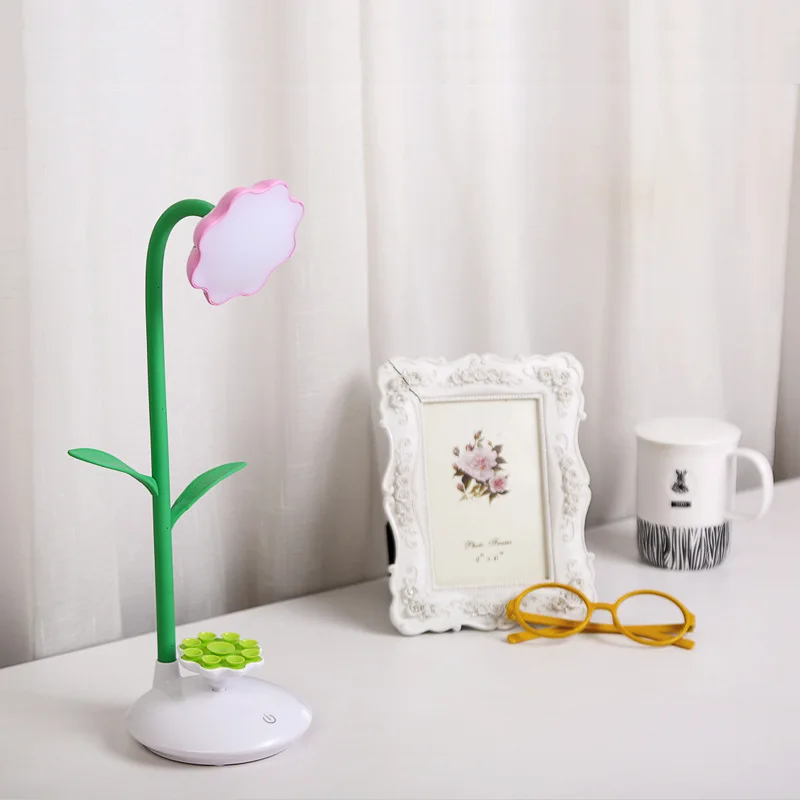 Креативный Подсолнечник настольная лампа держатель телефона USB светодиодная