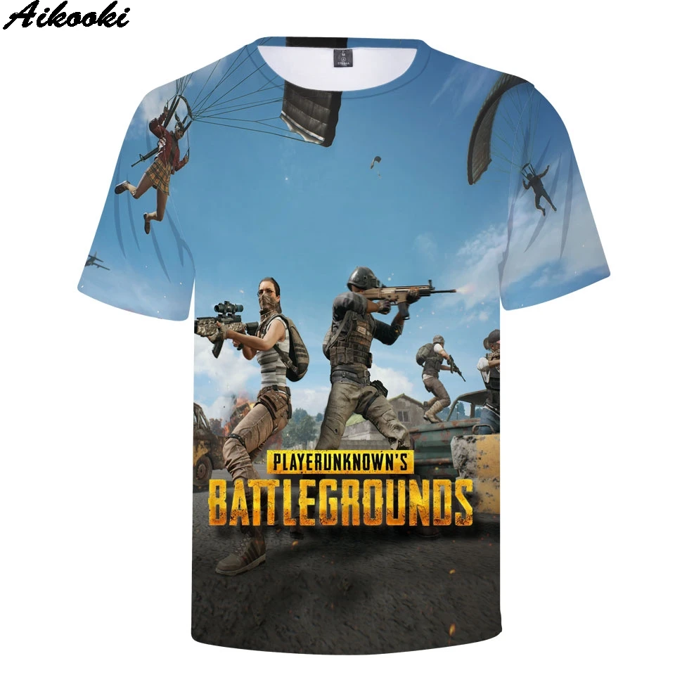 Aikooki PUBG/футболка с короткими рукавами 3D принтом Футболка для мальчиков и девочек