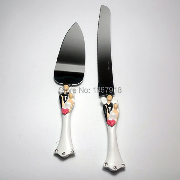 Бесплатная доставка набор ножей для свадебных тортов невесты и жениха свадебные