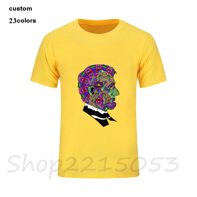 Модные Psychedelic LSD Trip Abraham Lincoln acid marijuanaa cannabiss weed 420 мужские Забавные футболки с