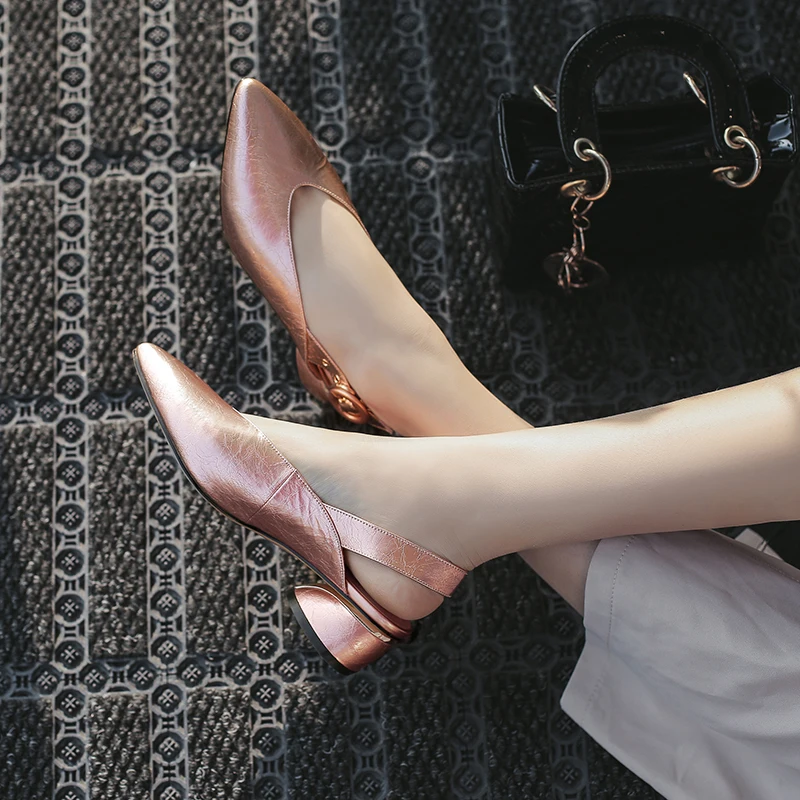 Женские офисные сандалии MNIXUAN серебристые однотонные босоножки с острым носком