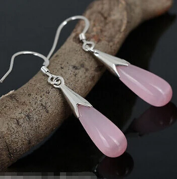 DYY 827 + пара розовых сережек из стерлингового серебра с кошачьим глазом|earring sterling