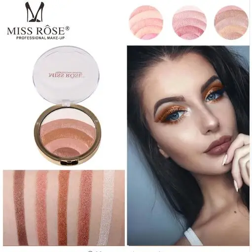 MISS ROSE Радужный хайлайтер палитра лица скрасить контурной осветитель порошок