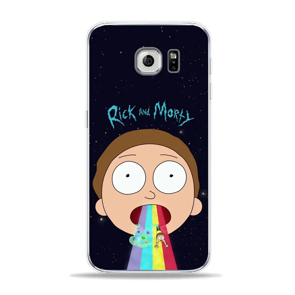 Забавный мультяшный чехол для телефона аниме Рик и Морти для SamSung S7 edge S8 S9 Plus A5 A6 J7 Note 8 Подарочный мягкий чехол из ТПУ