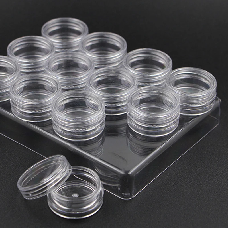 12 Сетки съемные коробки для хранения Органайзер дизайна ногтей 3 мл контейнер