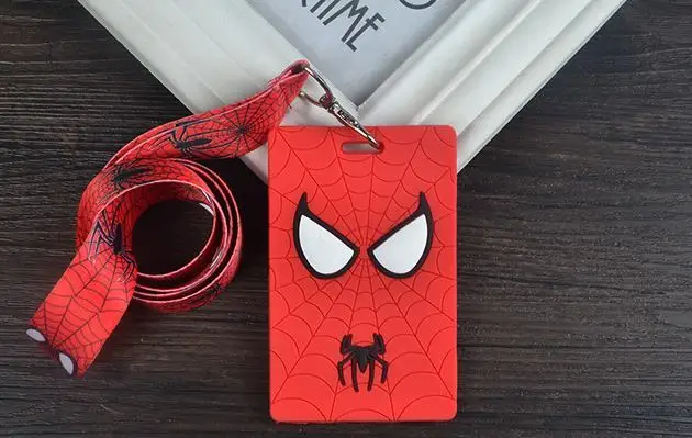 Черный 1 шт. мультфильм Мстители талреп ID бейдж держатель ключ шейный ремень детские подарки QW-358 - Цвет: Черный