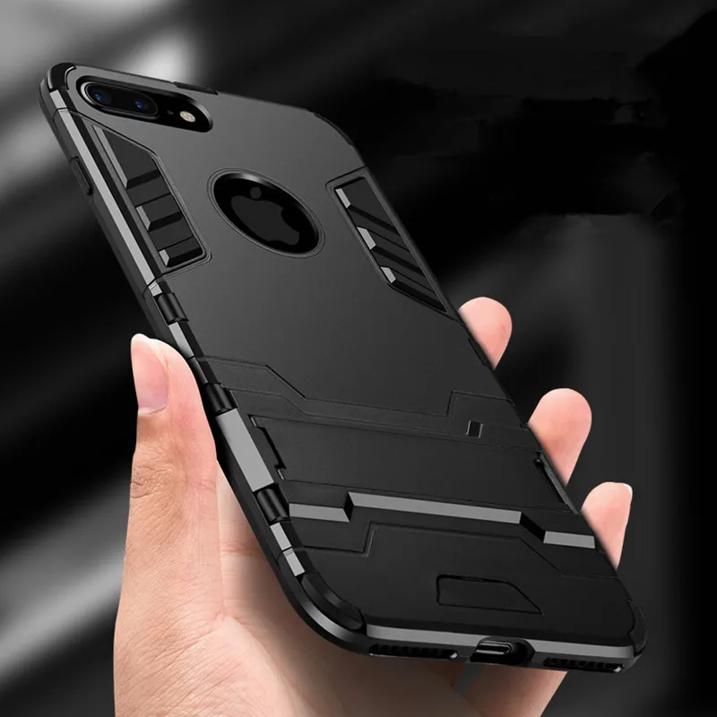 Роскошный противоударный чехол-держатель для телефона iPhone XS 7 8 6 6S Plus Гибридный