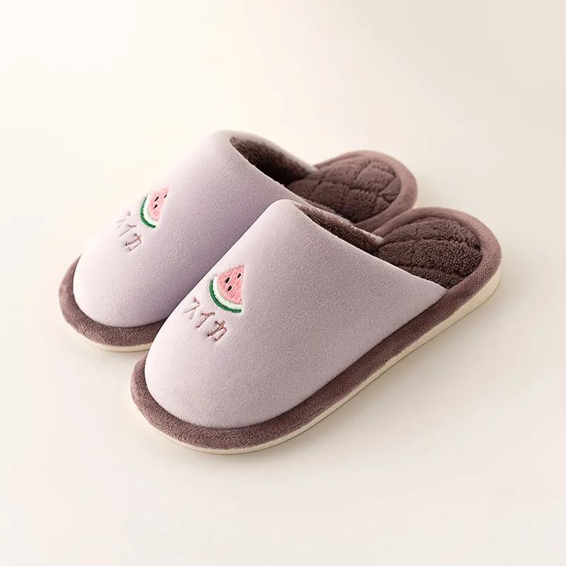 Детские домашние тапочки хлопок мягкая нескользящая подошва мультяшный рисунок