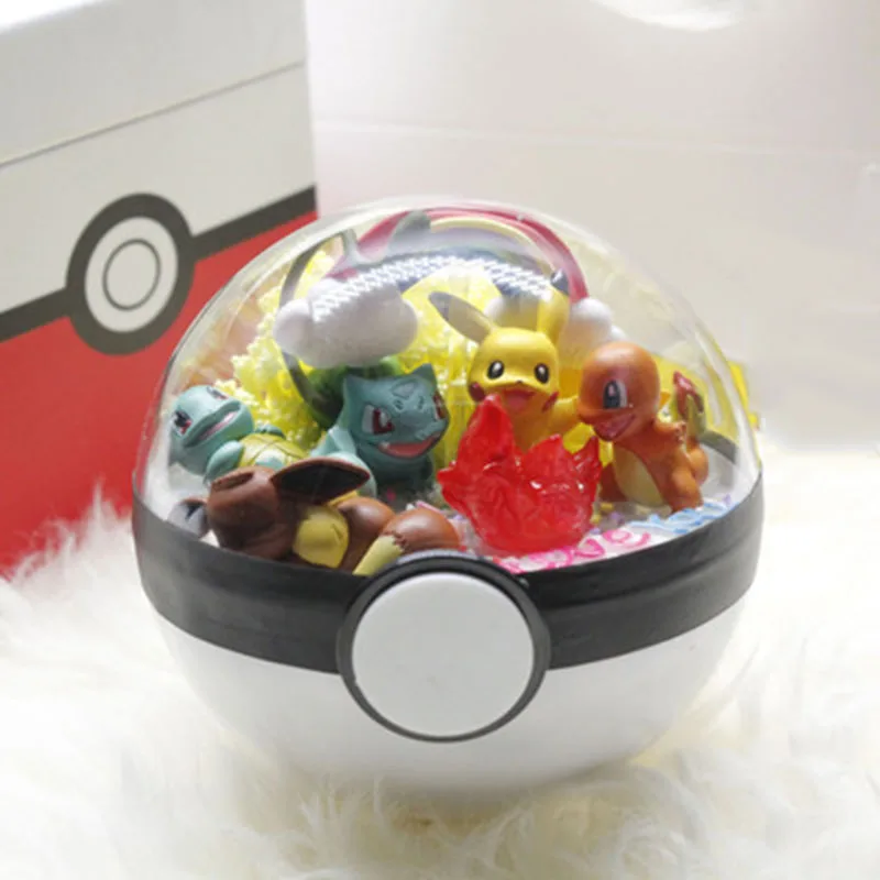 Покебол в виде мультяшного карманного монстра мини Пикачу Squirtle Charmander Bulbasaur Eevee DIY