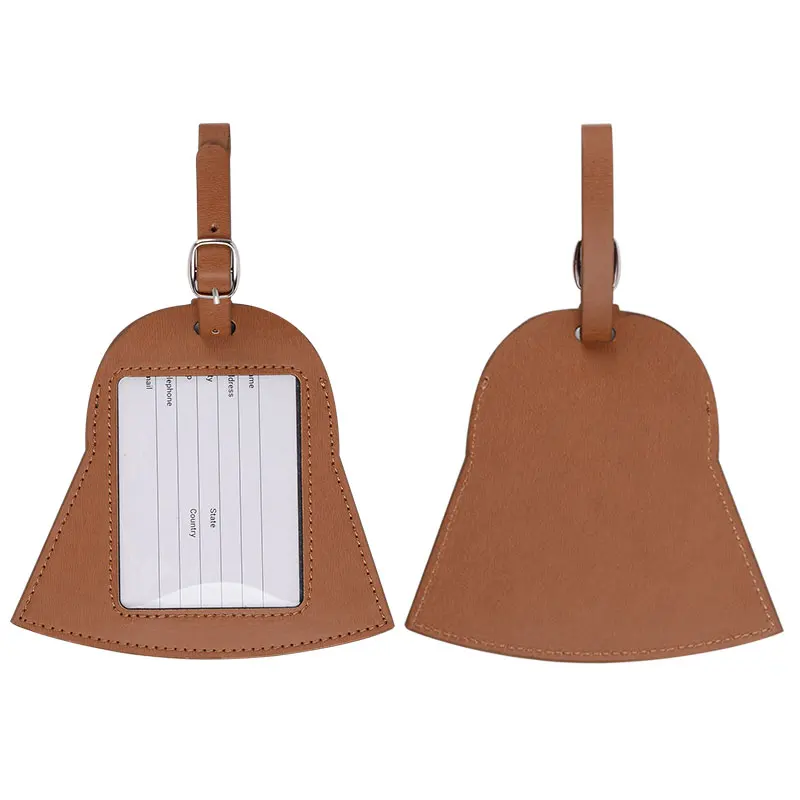 Кожа PU Багажные Бирки Коричневый Цвет Дорожные Аксессуары Чемодан С Именем Карты