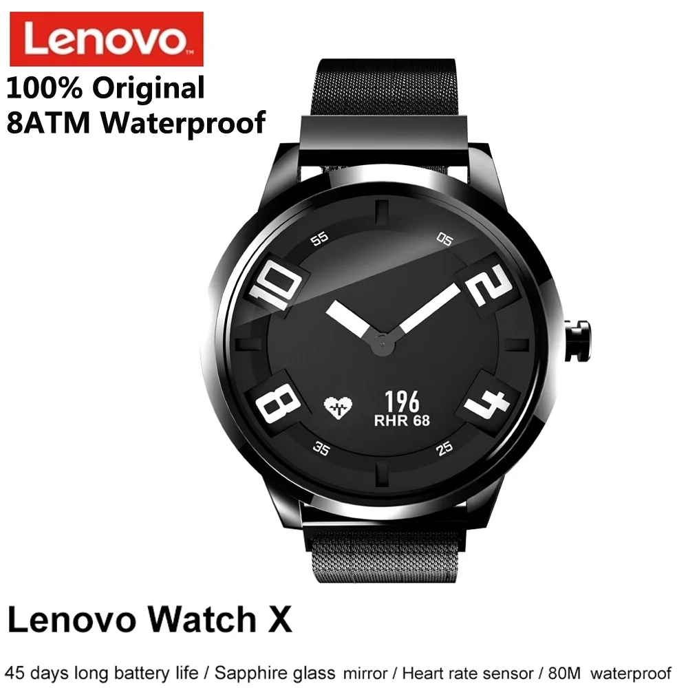 Lenovo Watch X Plus Bluetooth водонепроницаемые Смарт часы с жестами для фотосъемки 8ATM