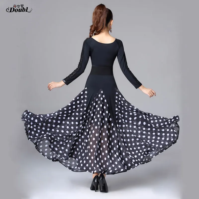 Современная Танцевальная юбка Luo новое платье вальса социальные танцы большая
