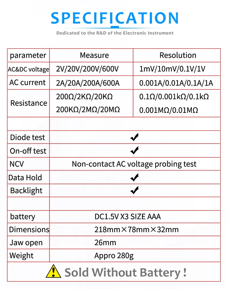 Цифровой клещи DC AC 600 V 600A диодный тест завод прямой MCH-6008A измеритель мощности с зажимом