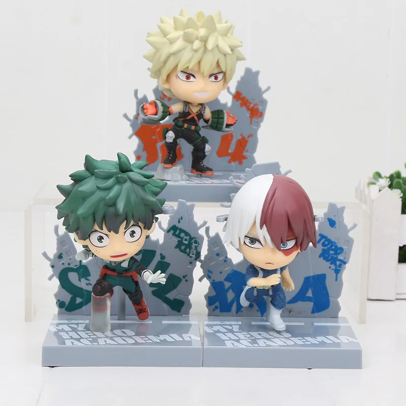 

10 см аниме мультфильм мой герой мидория Izuku Bakugou Katsuki Todoroki ПВХ фигурки героев модели игрушки