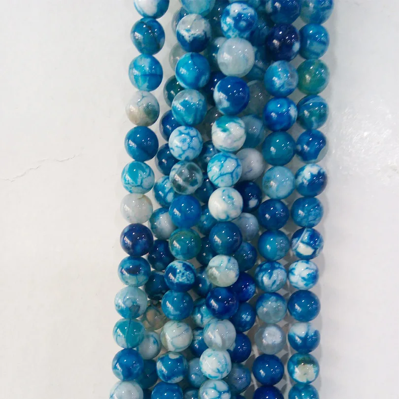 Оптовая продажа смешанные цвета агат натуральный камень Круглый бисер огненный