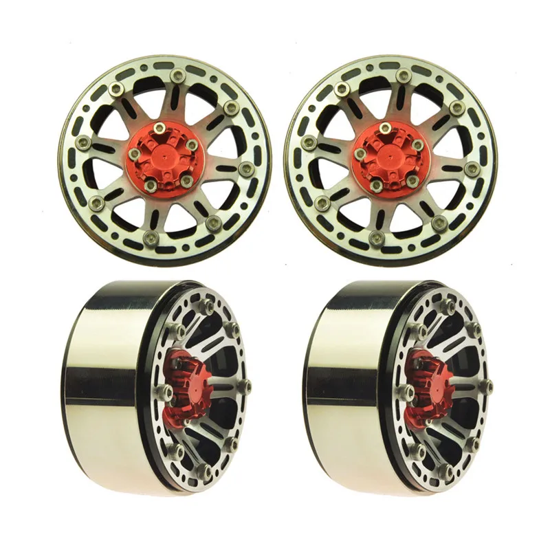 

4PCS 1.9'' RC 1/10 Crawler Alloy Wheel Rim 1.9 Inch Beadlock for 1:10 RC Axial SCX10 TAMIYA CC01 RC Truck Alloy Wheel Hub