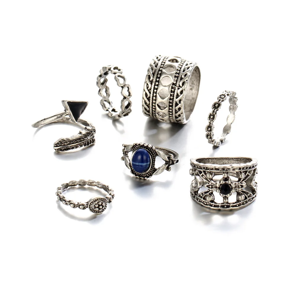 7 шт. кольцо в форме сердца и цветка|ring set|knuckle ringflower ring |