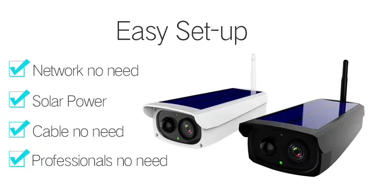 Беспроводная Wi Fi IP камера 2MP 1080P на солнечной энергии легко устанавливаемая