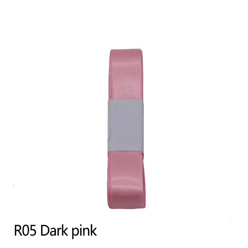 dark pink Новая шелковая атласная лента 15 мм 5 м/лот, украшение для свадебной вечеринки, пригласительная открытка, подарочная упаковка, сделай сам, бант, товары для рукоделия, riband - Цвет: dark pink