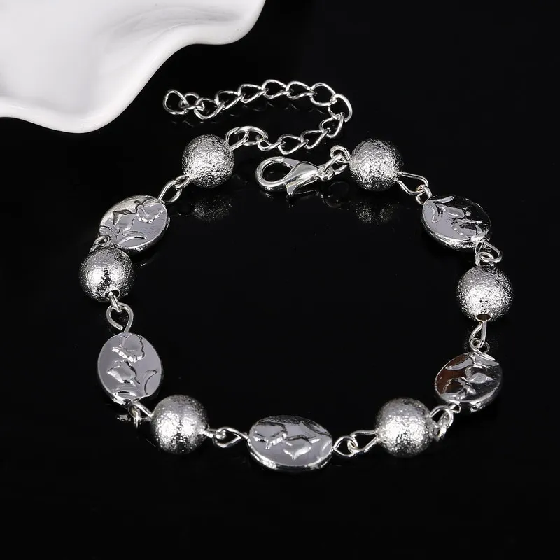 Наружная торговля резные браслеты с подвесками в виде цветов цинковые бусинами