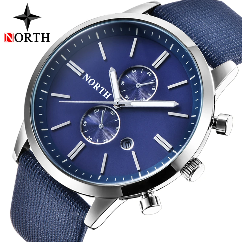 Часы NORTH Мужские кварцевые деловые модные повседневные водонепроницаемые