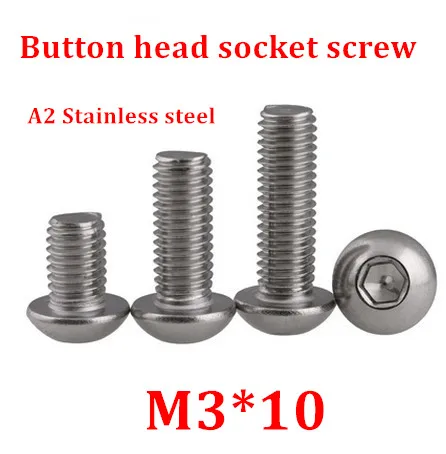 1000 шт./лот M3 * 10 Bolt A2-70 ISO7380 болт/болт из нержавеющей стали SUS304 M3 x 10 мм