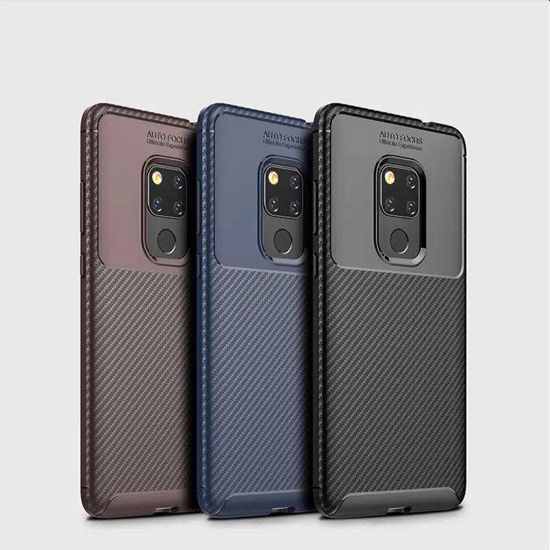 Чехол для Huawei Mate 20 чехол Pro противоударный мягкий силиконовый из углеродного