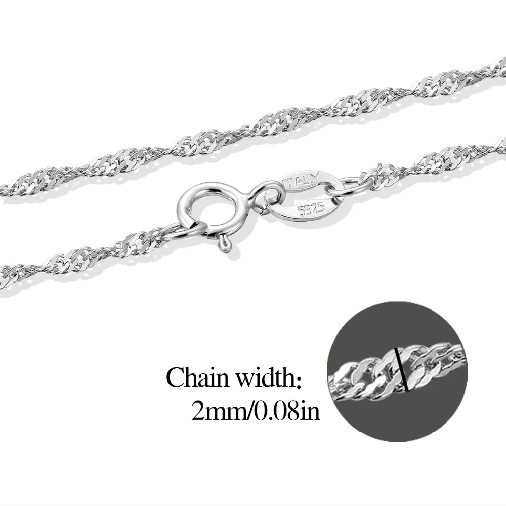 Цепочка из серебра 925 пробы с плетением Сингапура 16/18 дюйма|necklace jewelry|jewelry for womenchain