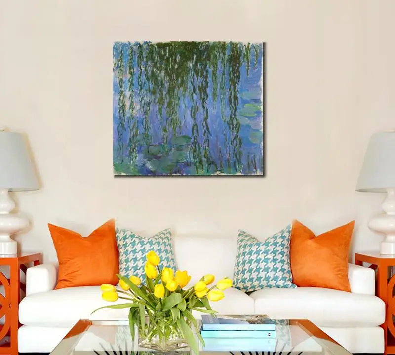 High quality Claude Monet paintings Water Lilies with Weeping Willows oil on canvas hand-painted Home decor | Дом и сад