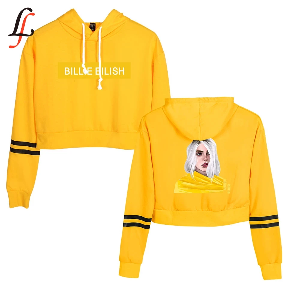 Billie Eilish толстовка с капюшоном высокой талией сексуальная буквенным принтом Harajuku