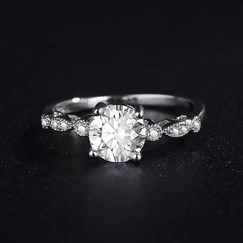 Kuziduocai New Fashion Jewelry Dazzling Zircon Stainless Steel Sprout Abundant Vigorous Wedding Bride Rings For Women Anillos | Украшения и