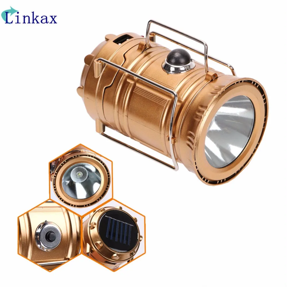 Портативный походный фонарь на солнечной батарее перезаряжаемый ручной