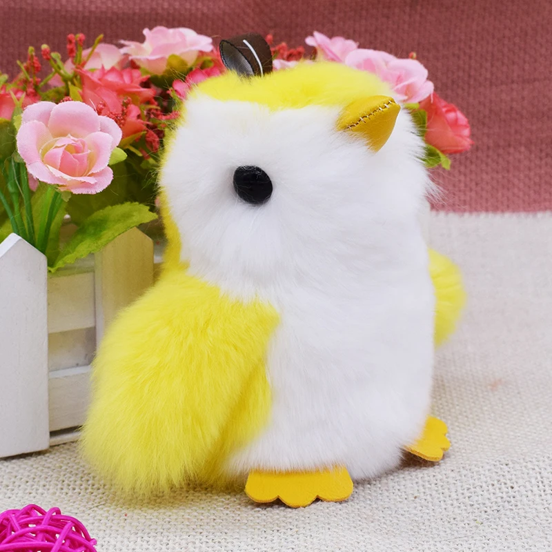 Мини помпон брелок Рекс Кролик Мех животных пингвин pom игрушки Для женщин Шарм
