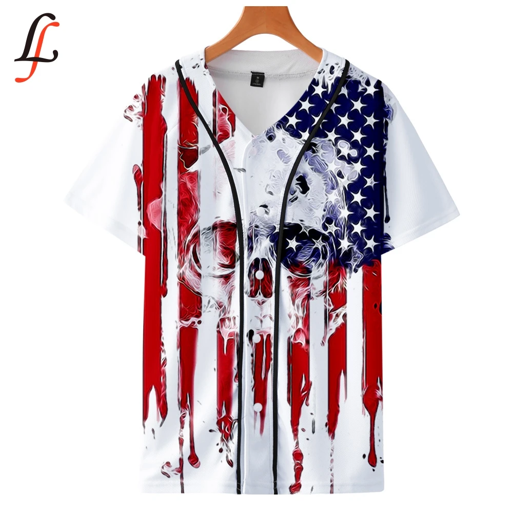American Independence Day 3D Harajuku Baseball T-shirt Women/Men Summer Hot Sale Short Sleeve Clothes Popular | Женская одежда