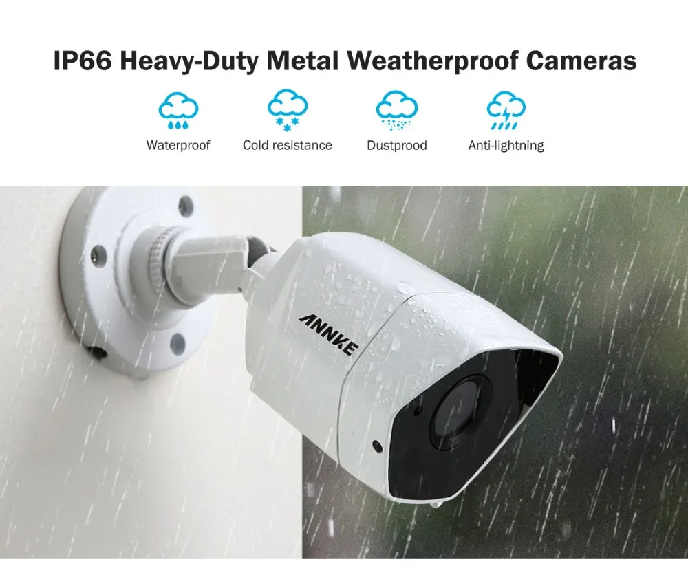 ANNKE FHD 3MP 4CH 5in1 Home Outdoor CCTV Security Surveillance System Kit With Bullet Weatherproof IP66 Camera H.264+ DVR | Безопасность