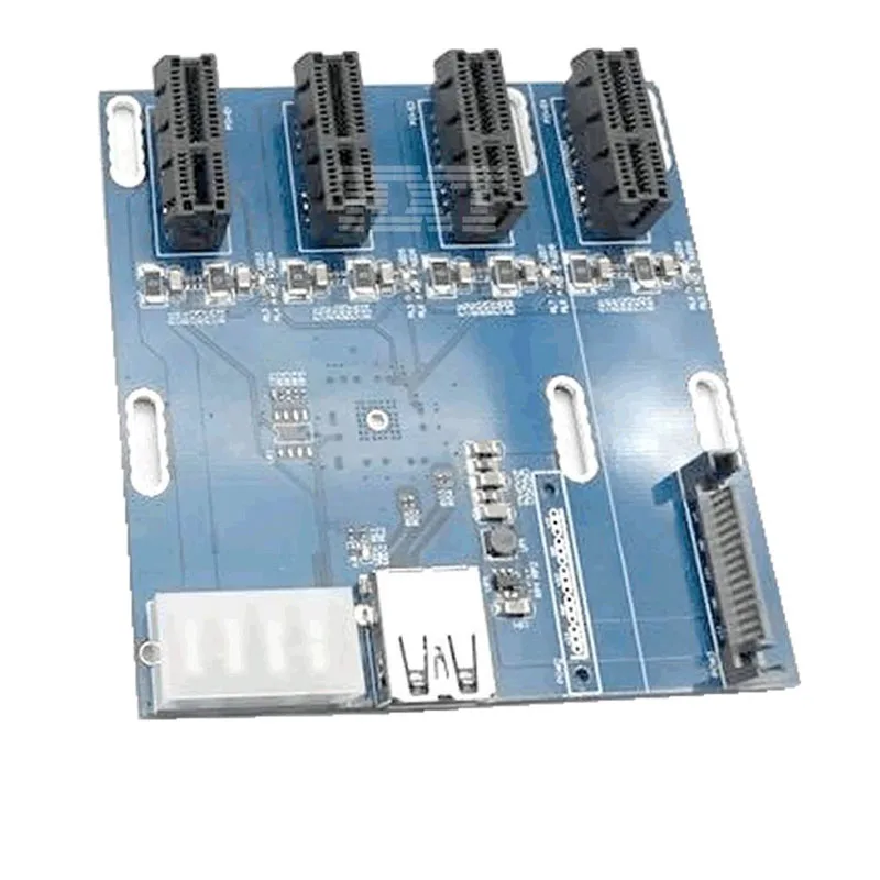 Новый Синий PCIe от 1 до 4 PCI express 1X слоты Райзер карта Mini ITX к внешнему слота e адаптер