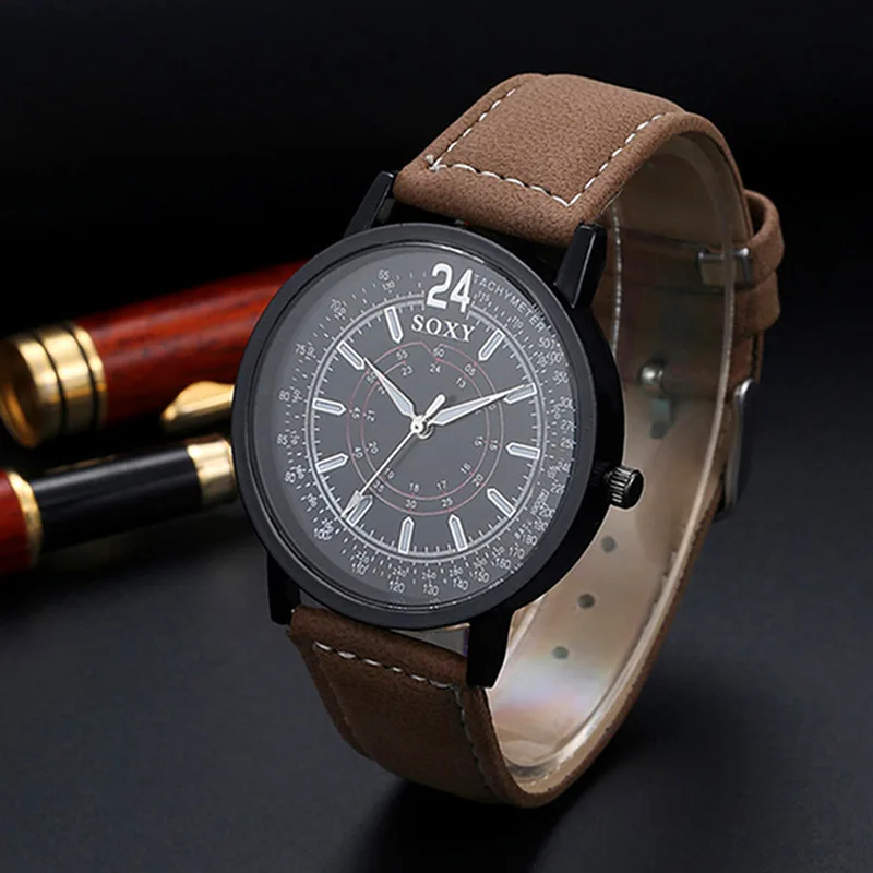 Часы наручные SOXY Мужские кварцевые аналоговые модные роскошные спортивные с
