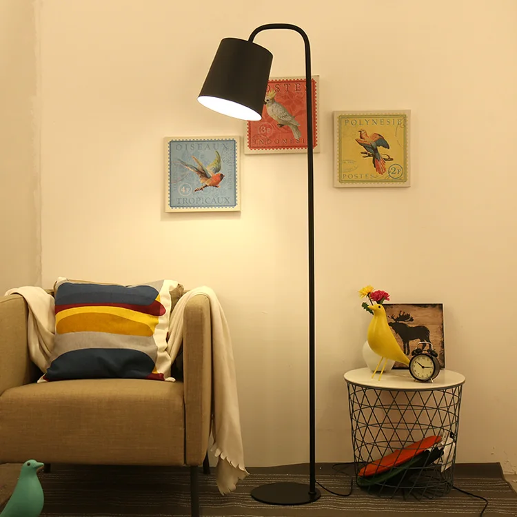 Nordic modern iorn floor lamp study room bedside sitting sofa personality restaurant standing light | Лампы и освещение