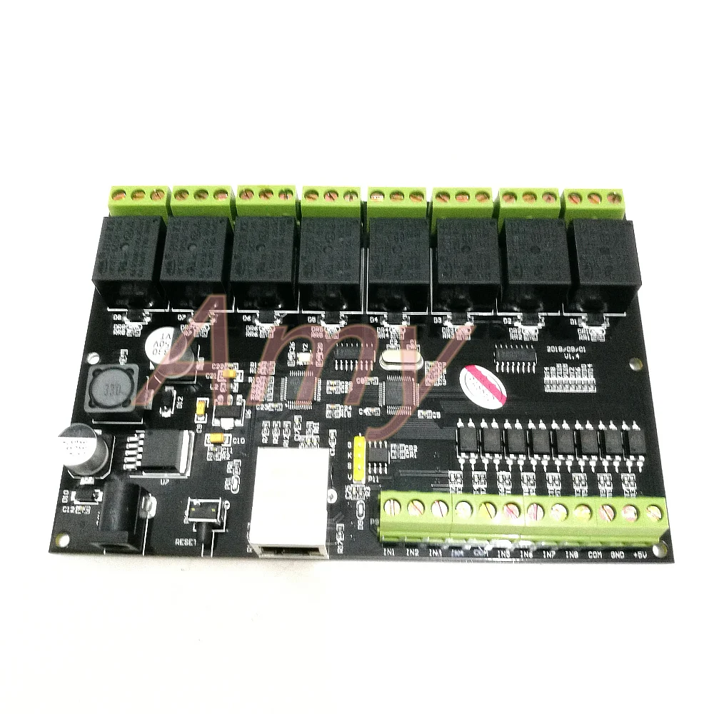 8-полосное сетевое реле, IP/Ethernet контроллер доступа, MODBUS TCP 8 в 8 коммутатор, пройти через