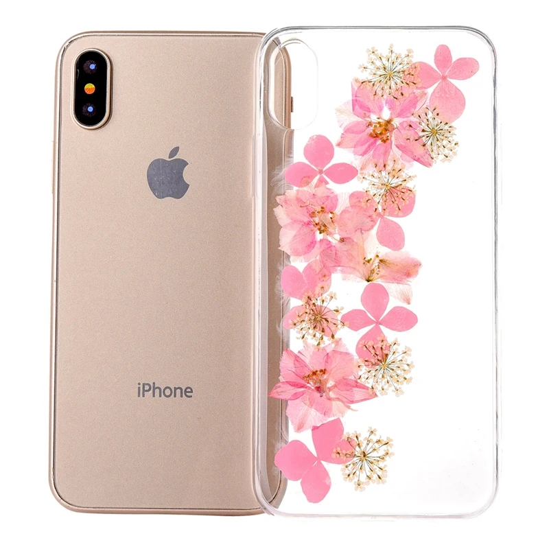 Dried Real Flower Cases For iphone 6 6s plus 7 8 Plus X XS XR Max Transparent Soft TPU Case Back Cover |