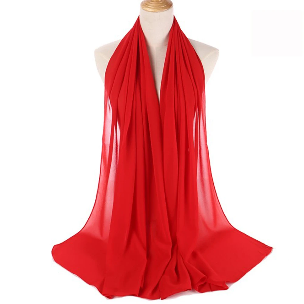 Женский простой шифоновый шарф с пузырьками шаль на голову модный элегантный